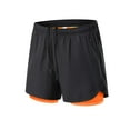 thumbnail image 6 of Men’s 2 in 1 Running Shorts with Pockets Quick Dry Breathable Active Gym Workout Shorts Bright Orange Large, 6 of 9