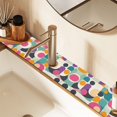 thumbnail image 2 of Yayeee Faucet Mat for Kitchen Sink 14.7" Diatomite Long Splash Guard Pad, Green Geometric, 2 Pack, 2 of 7