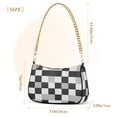 thumbnail image 3 of FORMRS Womens Shoulder Bag with Chain Strap Clutch Purse Cute Tote Handbag, Black and Gray Plaid Pattern, 3 of 7