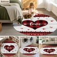 thumbnail image 6 of Happy Valentine's Washable Round Area Rug 8 ft, Day Buffalo Plaid Love Heart Wood Grain , Soft Non Slip Rugs Stain Repellent Indoor Felt Carpet for Living Dining Room Bedroom Home Office, 6 of 9