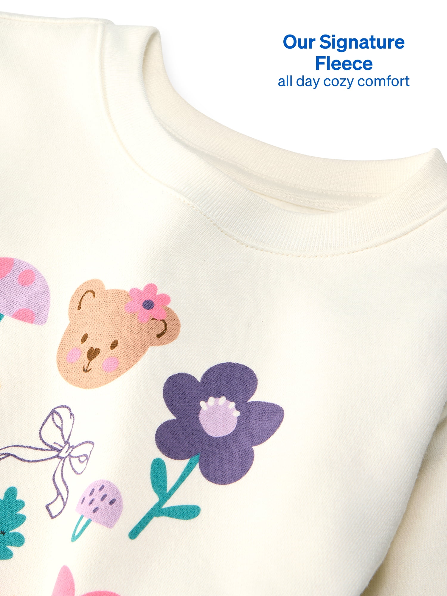 Garanimals Baby & Toddler Girl Fleece Crewneck Sweatshirt, Sizes 0-6T