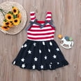 thumbnail image 2 of OAVQHLG3B 4th of July Toddler Baby Girls Summer Outfit Stars and Stripes Bow-Knot Dress American Flag Dress, 2 of 9