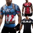 thumbnail image 3 of A.e Plus Size Iron Man Captain America Compression T-Shirt Short Sleeve Toppangjing, 3 of 4