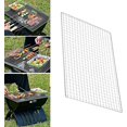 thumbnail image 4 of Esteras para barbacoa Parrilla para barbacoa Rejilla de acero inoxidable Antiadherente Parrilla para barbacoa Estera de malla Reutilizable Red para barbacoa para asar Cocinar Hornear 48x30 cm Plata 1, 4 of 5