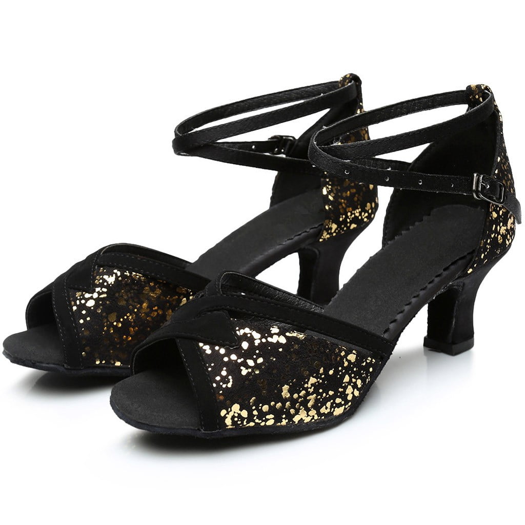 〖Yilirongyumm〗 Gold 35 High Heels For Women Rumba Waltz Prom Ballroom