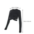 thumbnail image 2 of WASHWEPE 1Ud Yoga Tops Manga Larga Negro Para Mujer Deportiva Ajustada Y Transpirable, 2 of 8