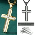 thumbnail image 4 of Metaljc Stainless Steel Cross Pendant  Necklace for Men, 24" Chain, Religious Jewelry Gift, 4 of 5