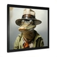 thumbnail image 2 of Designart "Alligator in Country Attire I" Animals Framed Wall Art Decor - Modern Grey Alligator/Crocodile Entryway Framed Wall Art Print, 2 of 6