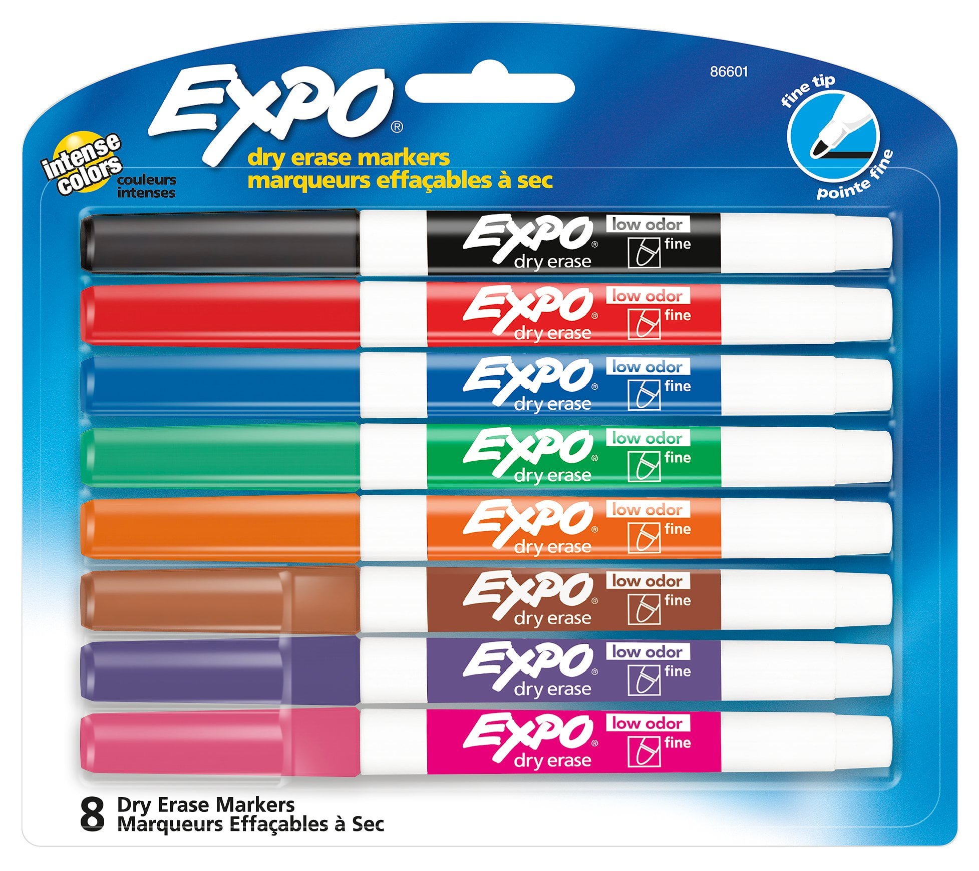 EXPO 2082889 Low Odor ink Dry Erase Marker Fine Point Black 8 Pcs 