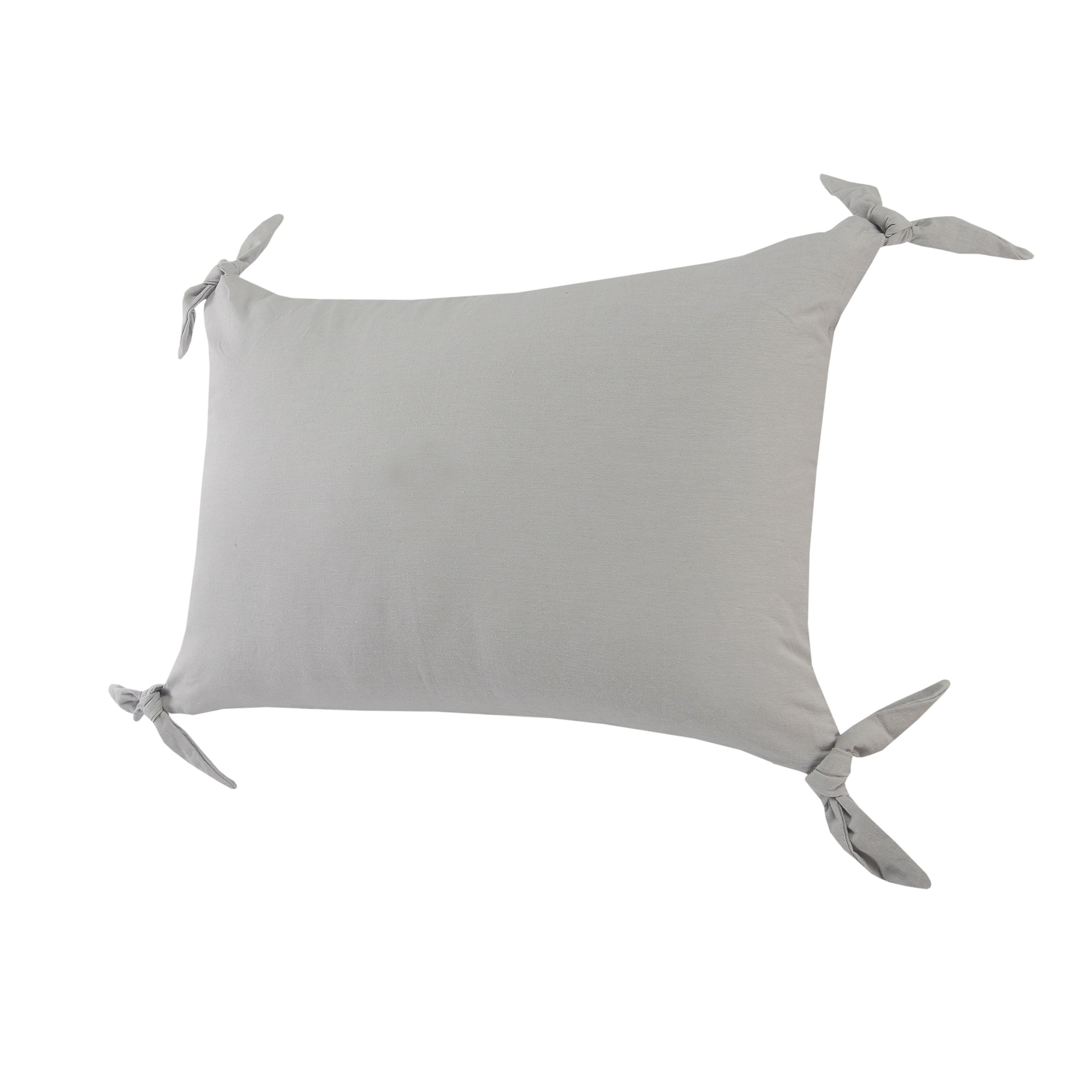 LR Home Ayra Set of 2 Gray Solid 16" x 24" Cotton Adult Decorative Throw Pillows