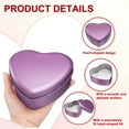 thumbnail image 3 of 4Pack Heart Shaped Metal Tins Box, Empty Candy Jars Containers with Lids, Light Purple-L, 3 of 6