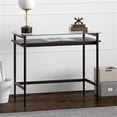 thumbnail image 2 of Maklaine 36" Modern Blackened Bronze/Black Grain Metal/Glass Home Office, 2 of 11