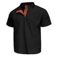 thumbnail image 4 of HomeDM Henley Shirts for Men, Classic Button Collar Basic Solid Color Short Sleeve T-Shirt, S-5XL, 4 of 9