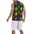 thumbnail image 2 of Pofeuu Mardi Gras1 Print Basketball Jersey, Shirts for Men Youth Basketball Jersey Crew Neck-Large, 2 of 6