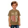 thumbnail image 5 of Curuila Kids 250 Anniversary Usa Shirt For Girls Boys Crew Neck Short Sleeve With Independence Day Prints Fashion Comfort Tee Khaki Size 6-7 Years, 5 of 5