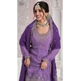 thumbnail image 5 of Indian Party Wear Heavy Designer Salwar Kameez suits Pakistani Sewn Sharara dress ( Purple, 4XL - 50 ), 5 of 6