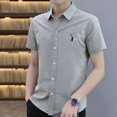 thumbnail image 3 of Camisas y blusas de manga corta con estampado para hombre de negocios, de algodón y seda con estampado de lunares, baratas, nuevas en Asia, ropa S, 3 of 5
