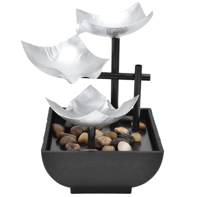 Water Fountain Ornament,Indoor 3 Tier Relaxing Desktop Decor Desktop Fountain Ultimate Comfort