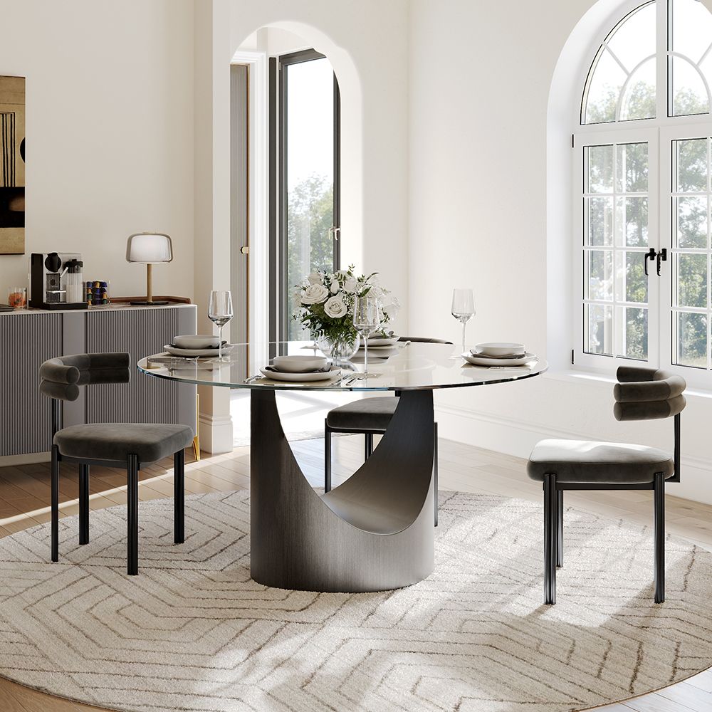 Hobart - Round Tempered Glass Dining Table