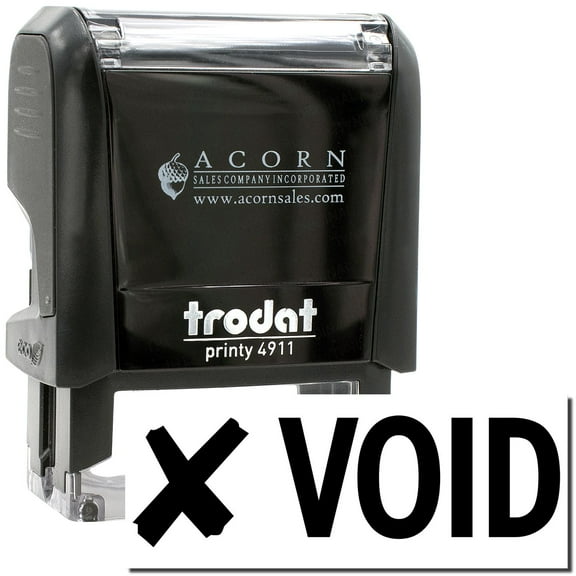 Self-Inking Void with X Stamp, Trodat Printy 4911, Press and Print Stamping, Impression Size 5/8" x 1-1/2", Up to 10,000 Impressions - Black Ink