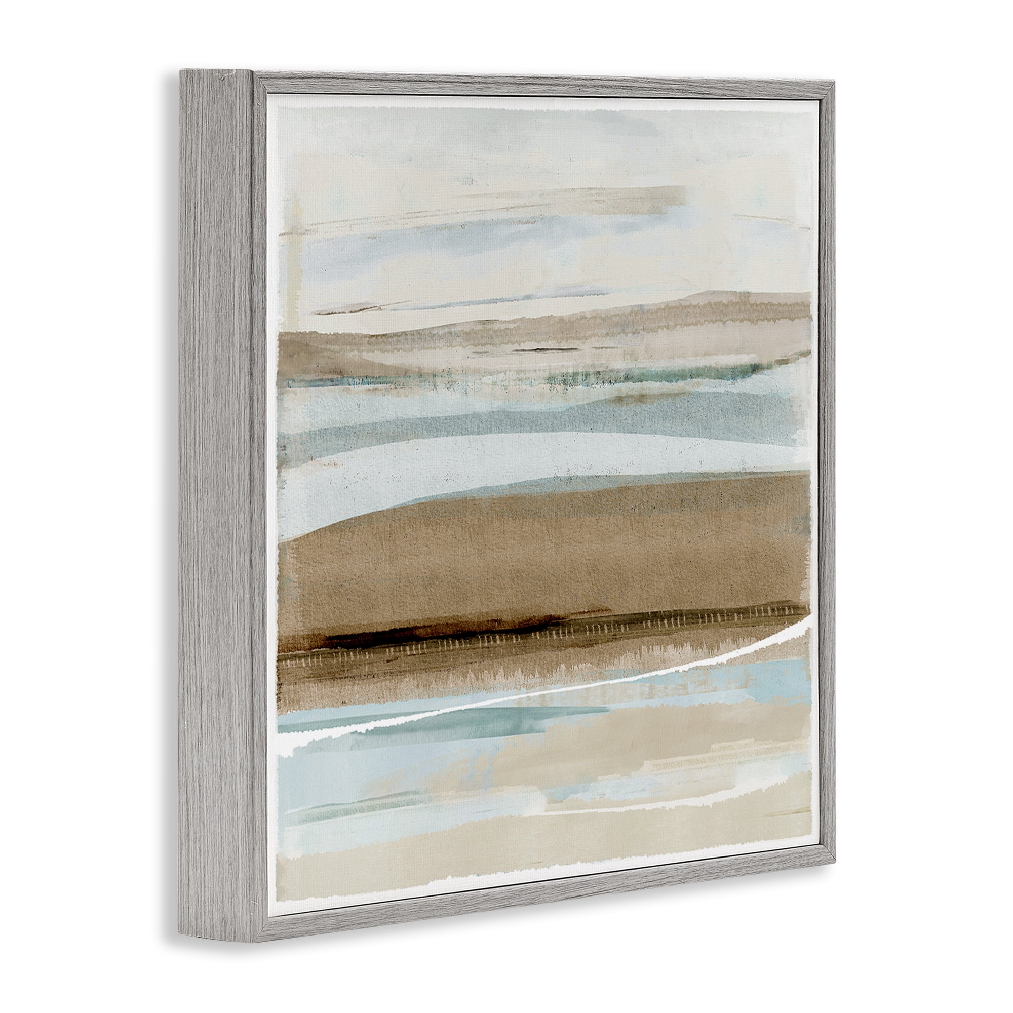Stupell Industries Soft Winter Sands Abstract Painting Gray Framed Art Print Wall Art, 17 x 17