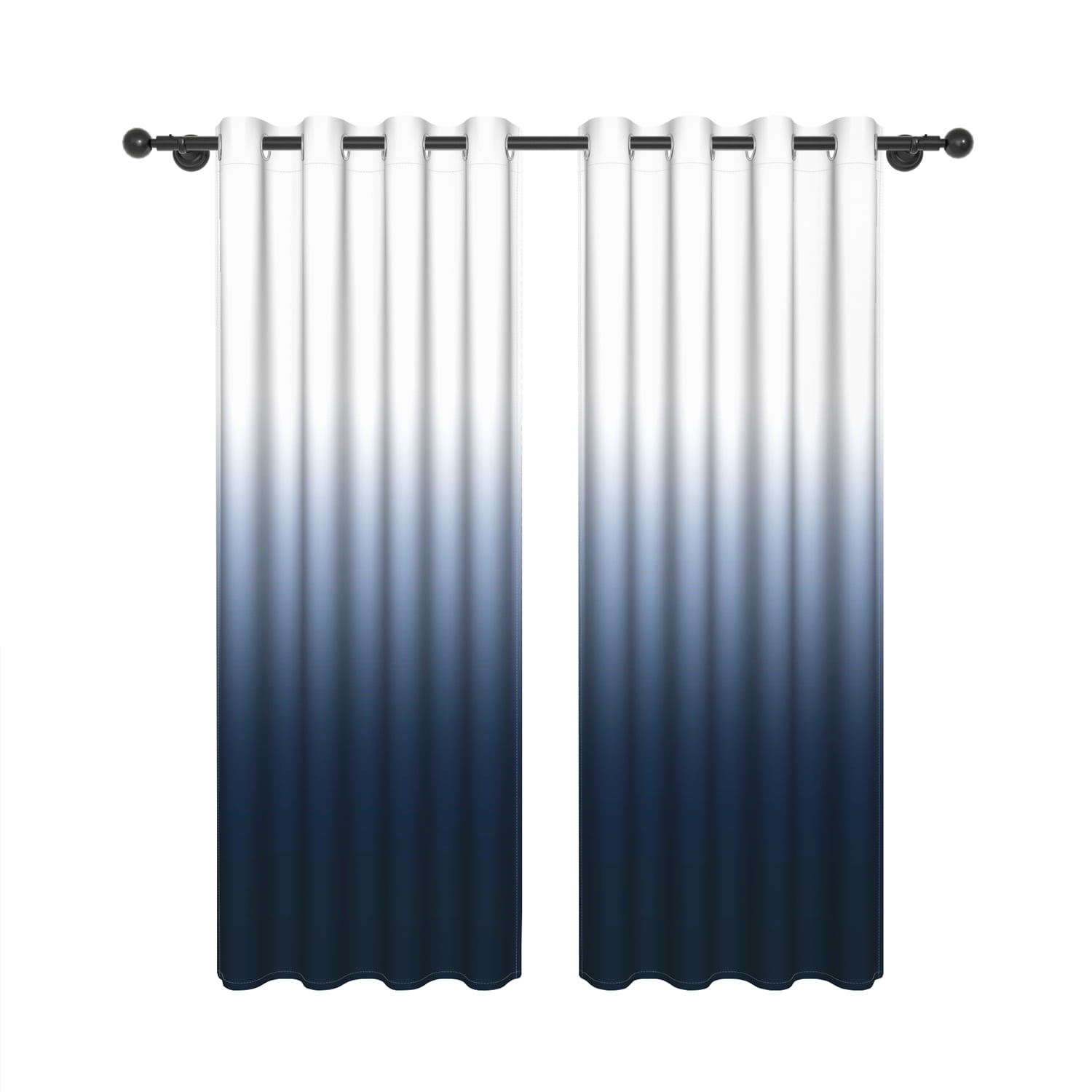 LFEEY Navy Blue Blackout Curtains for Bedroom, Ombre Curtains Room Darkening Window Drapes,52x84 inches, 2 Panels