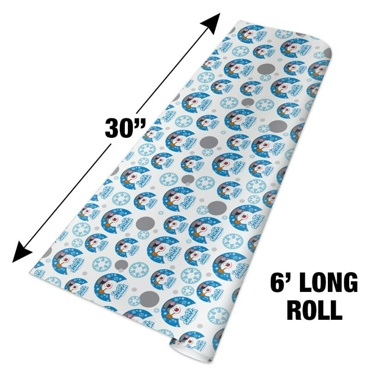 Hallmark Wrapping Paper Christmas Frosty the Snowman Winter Fun Blue 80 Sq  Ft Jumbo Roll Holiday Gift 