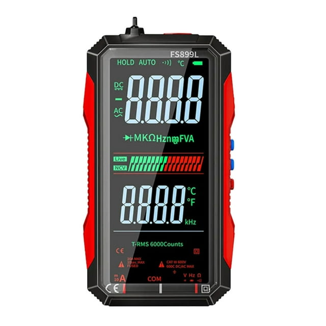 Smart Digital Multimeter with Rechargeable Battery Large Display Auto Ranging Capacitance Frequency and Live Wire Detection