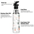 thumbnail image 3 of Yayeee 20oz Insulated Water Bottle Double Wall Stainless Steel with Flip Straw Lid, Green Garden Pattern, 3 of 7