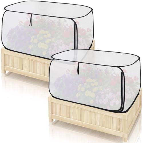 2 Pcs Garden Covers for Raised Beds, Higher 45" x 22" x 25" Greenhouse Freeze Protection Rows, Pop up Raised Plants Bed Rows, Garden Row Plants Cover Accelerator for Protecting Seedlings Vegetable