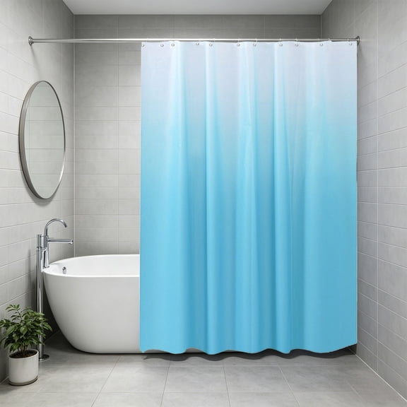 LEFXSMR Gradient Shower Curtain, 70.87"x70.87" Waterproof Washable Shower Curtains for Bathroom, Bathroom Curtain for Home Hotel Dorm, Light Blue