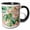 Black/White, variant on 3drose, Tropical Aloha Jungle Summer Hibiscus and Leaves Pattern, 15oz Mug