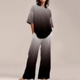 thumbnail image 1 of Ensembles de Pyjama pour Femmes Adapté Été Col Rond Manches Courtes Imprimé Floral Haut Chemise avec Pantalon Grande Taille 2 Ensembles S, 1 of 5