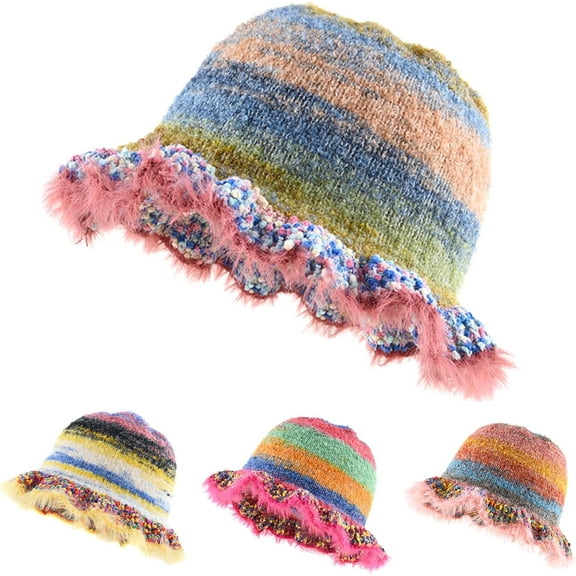 Crochet Bucket Hats for Women Fashionable Womens Beanie Cute Winter Hats Knit Hat for Women