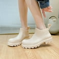 thumbnail image 2 of AUXDIQ Short Rain Boots Women Waterproof Ankle Garden Shoess Rubber Chelsea Boots, Beige, 7 US, 2 of 6
