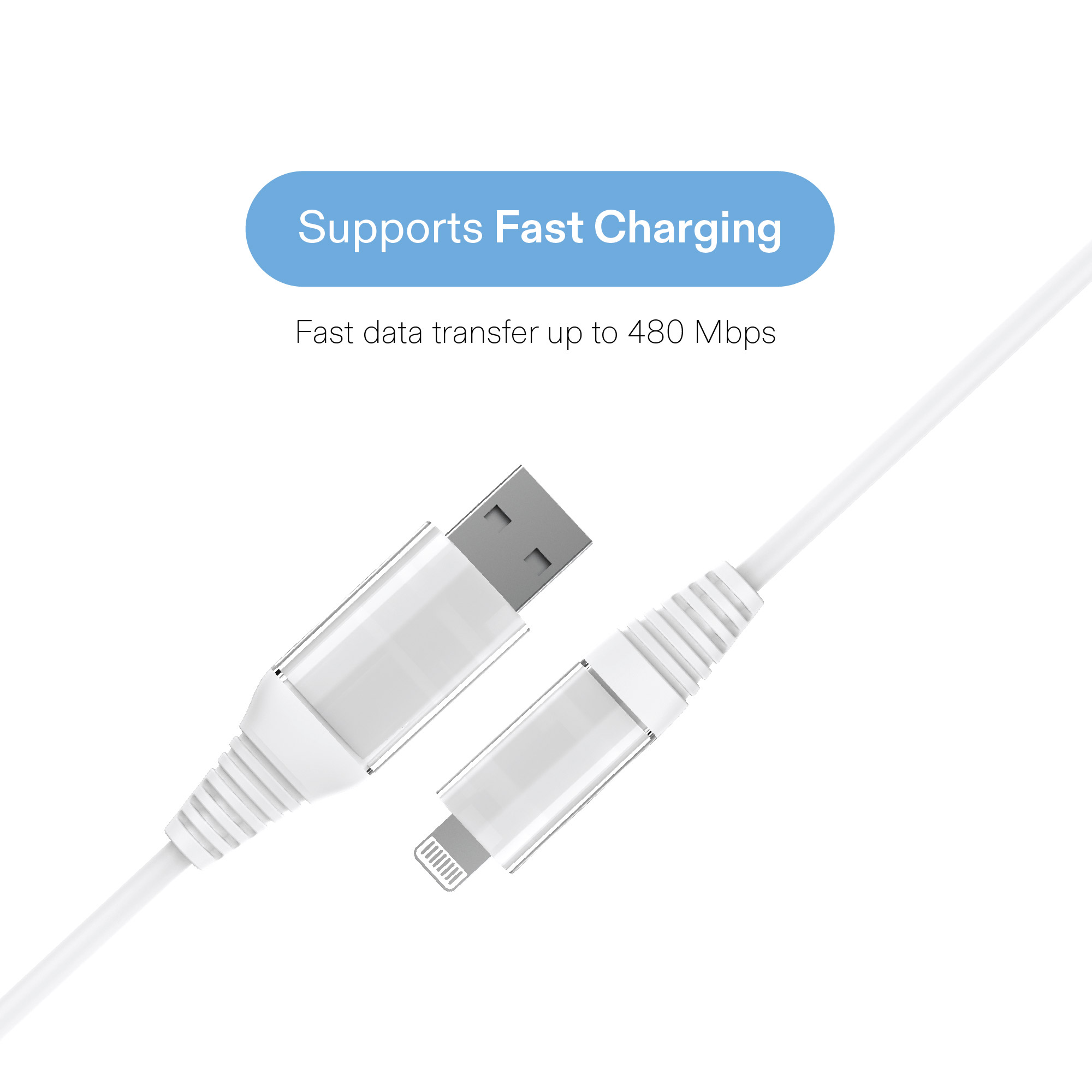 Cable de carga onn de 6 pies Lightning a USB, certificado MFI, blanco - Compatible con iPhone 14/13/12/11/X/XR/XS/8/7/6/5, iPad, AirPods y más 3