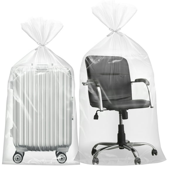 sixwipe 16 Pcs 3.15 Mil Large Plastic Storage Bags, Clear Dustproof Plastic Bags, Flat Open Poly Bags Great for Luggage Suitcase Furniture Comforter Chair(59.06*39.37 and 47.24*35.43  Inches)