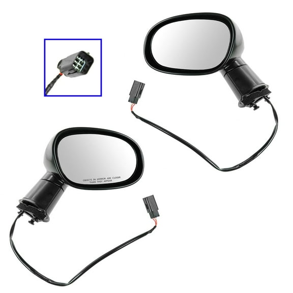 TRQ Folding Power Mirror LH RH Pair for 08-13 Dodge Challenger MRA09310