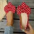 thumbnail image 2 of SuTry Women's Pointed Toe Flats Slip On Polka Dot Bow Detail Lightweight Comfortable Satin Blend Casual Walking Office Shoes(39), 2 of 9
