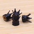 thumbnail image 3 of Tapa De Válvula 4 tapas de vástago de válvula de aire de neumático de coche estilo corona universal (negro), 3 of 8