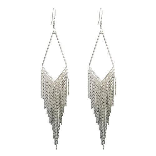 SELOVO Fish Hook Dangling Chain Tassel Fishhoop Dangle Earrings SELOVO Fish Hook Dangling Chain Tassel Fishhoop Dangle Earrings