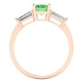 thumbnail image 4 of 1.5 ct Emerald Cut Simulated Green Diamond Three-Stone Engagement Ring for Women in 18K Rose Gold, 4 of 5