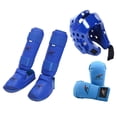 thumbnail image 3 of Conjunto de equipo de Taekwondo kusrkot casco de boxeo espinilleras Azul XL, 3 of 8