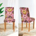 thumbnail image 3 of Yayeee 2 Pack Dining Chair Covers Stretch Parson Chairs Slipcovers Seat Protector, Cute Doughnuts Pattern, 3 of 6