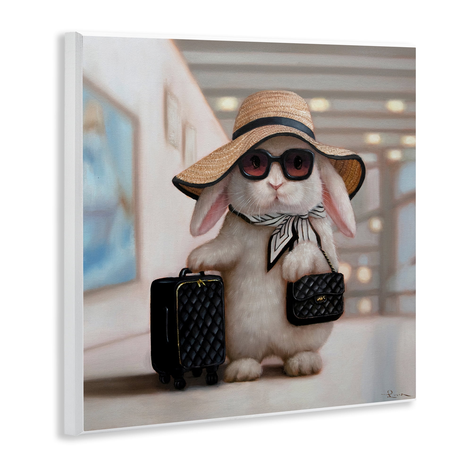 Stupell Industries Bun Voyage Traveling Rabbit Wall Plaque Art, design by Lucia Heffernan