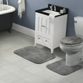 thumbnail image 2 of Garland Rug Traditional Washable Bath Rug Set, 3 Piece Set (21"x34" Bath Rug, Contour Rug, & Toilet Lid) Medium Gray, 2 of 7