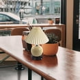 thumbnail image 5 of FSLiving Beige Pleated Mushroom Fabric&Plastic Lamp Shade Replacement, Slip UNO Fitter Art Cover, DIY Decorative for Torchiere Ceiling Pendant Light Table Swag Lamp Wall Sconce 2-Packs, 5 of 6
