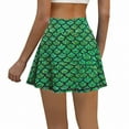 thumbnail image 5 of DEXIO Women's Green Scale Print Tennis Skort with Built-in Shorts & Hidden Pocket, High Waisted Quick Dry Athletic Skirt for Golf Pickleball Running Hiking, 5 of 12