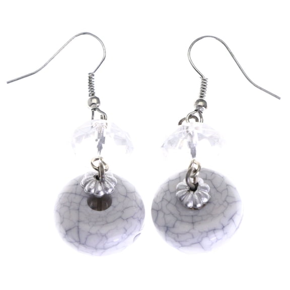 Mi Amore Dangle-Earrings White/Clear