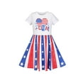 thumbnail image 1 of Girls Dress Independence Day Heart Stripe Letter Round Neck 5 Years, 1 of 6